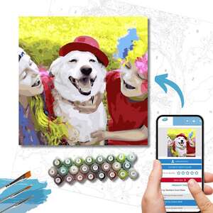 Peinture par numéros 50x50-Cadre DIY -  Pièces